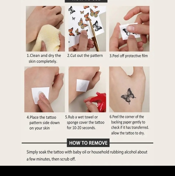 7 Pzs Temporary Tattoos Floral Pattern. Lasting 3-6 days - Picture 12 of 15